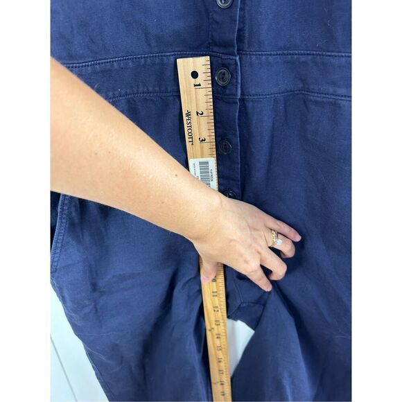 Outerknown SEA Suit Navy Jumpsuit Long Sleeve Button‎ Linen Blend Coveralls XS - Picture 10 of 13